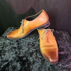 Mens Gifennse Handmade Size 10.5 Brown Leather Dress Shoes